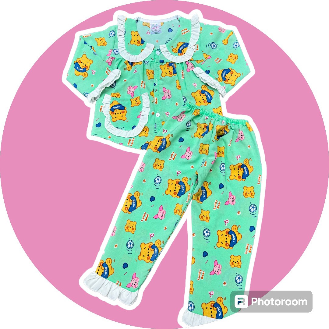 Bộ pijama lụa tay dài bé