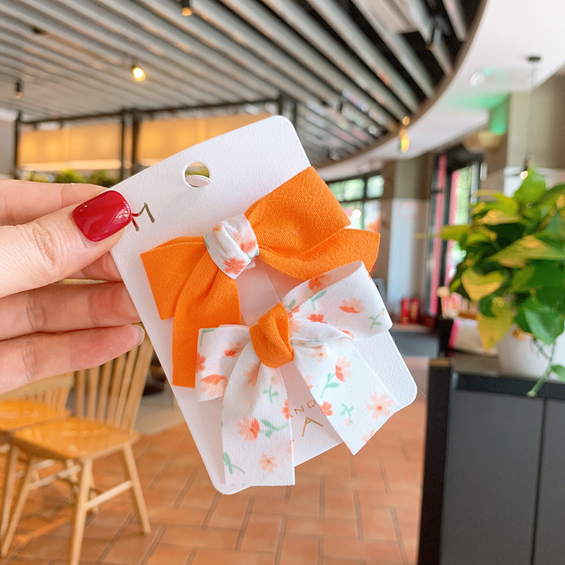 Set 2 kẹp tóc vải nơ hoa cho bé xinh xắn phong cách Hàn Quốc - Selenshop