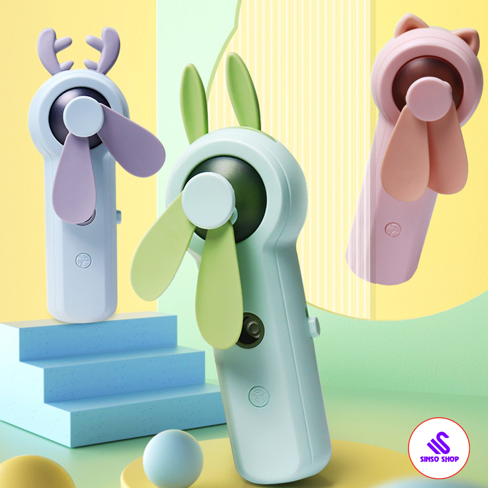 Quạt phun sương cầm tay quạt mini tích điện phun sương hơi nước tạo ẩm - hàng chuẩn