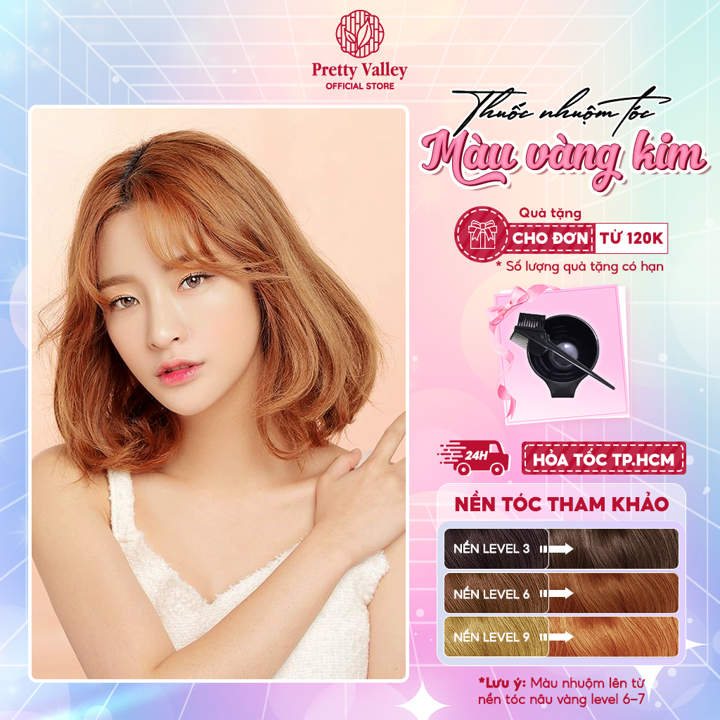 Thuốc nhuộm tóc, thuốc nhuộm màu VÀNG KIM Molokai siêu dưỡng - Pretty Valley Hair