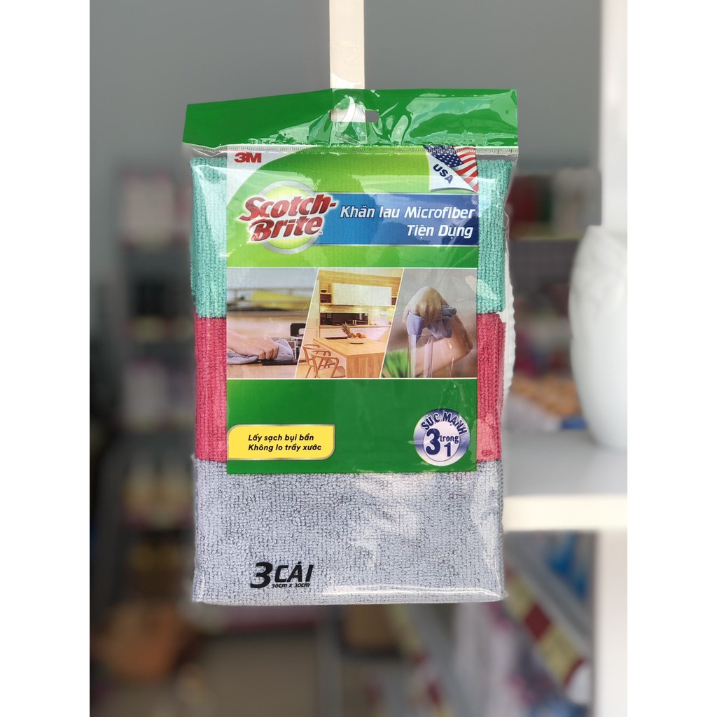 Set 3 khăn lau bếp Microfiber tiện dụng 3M (30x30cm)