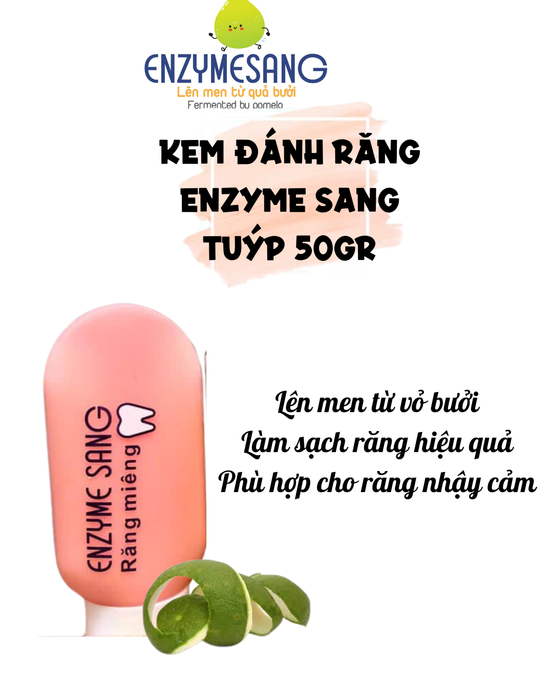 (Enzyme Sang) Kem đánh răng Enzyme Sang Thành phần lành tính Phù hợp cho răng nhậy cảm Giúc răng chắ