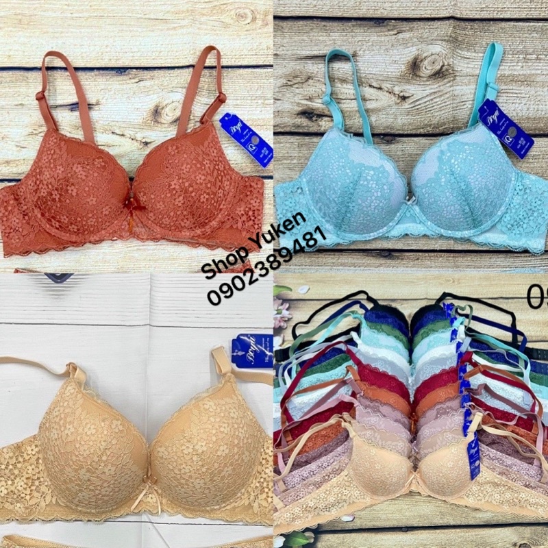  Ab093.Áo Lót Nữ . Áo Ngực Ren Boya Mút Dày Nâng Ngực. Mặc Áo Dài Đẹp 
