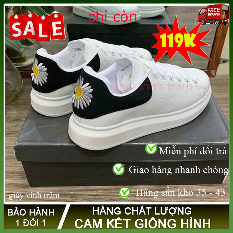 [ Hàng Sỉ Xả Kho ] Giày Sneaker Thể Thao MC QUEEN HOA CÚC Nam Nữ Đẹp 2020 Full Size 38 Đến 43 – ONLY MART |  Hàng Chất Lượng Loại 1 - Đế Mềm Chống Trượt - Thoáng Khí - Dễ Phối Đồ