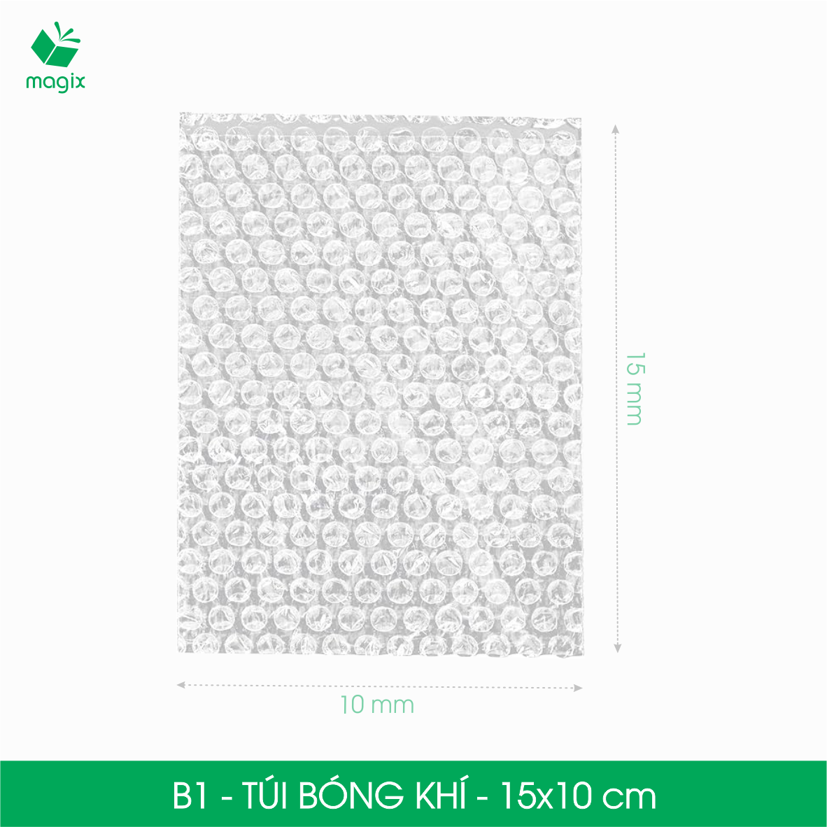 B1 - 15x10 cm - 100 Túi bóng khí chống sốc đóng hàng - Túi gói hàng, bọc chống sốc, xốp chống sốc