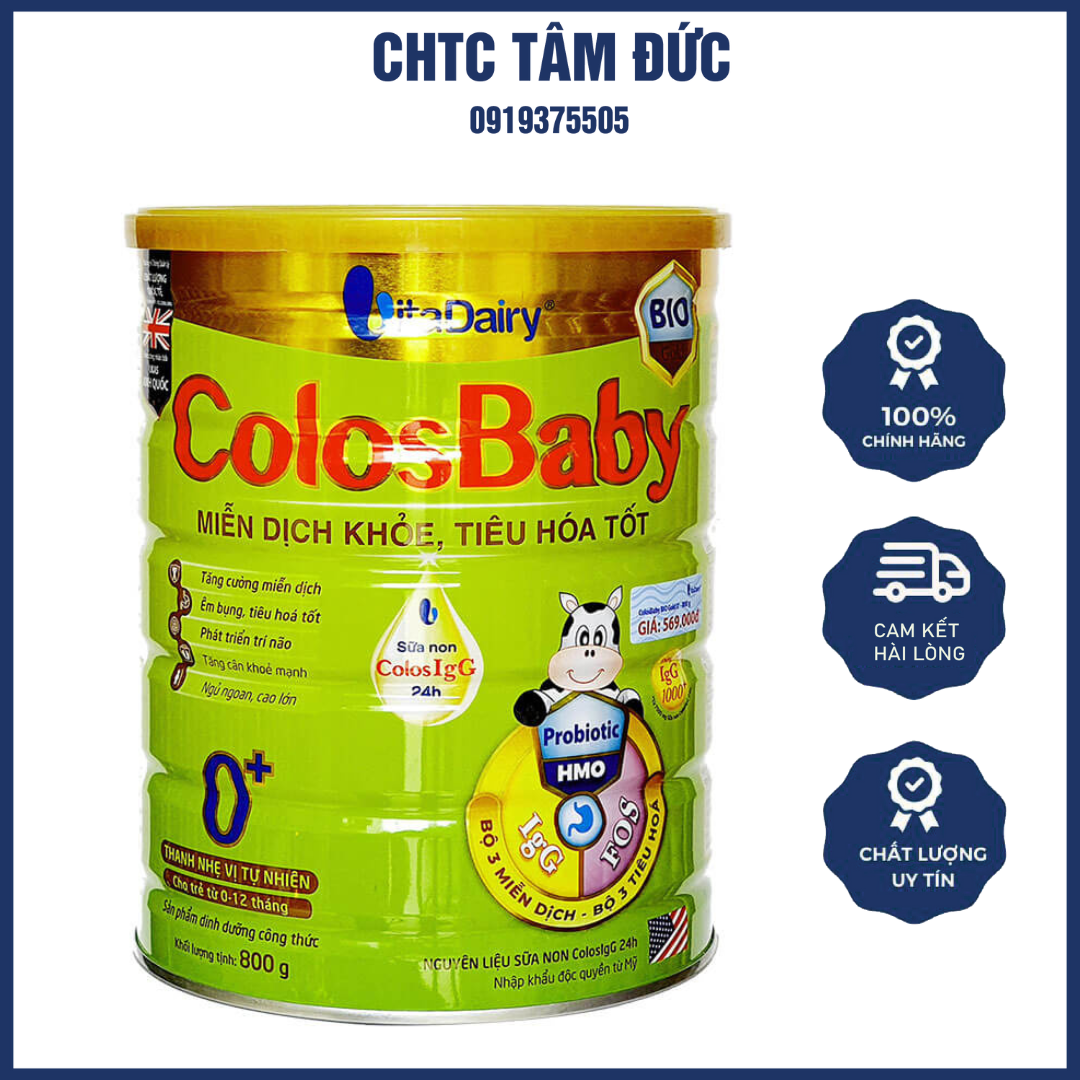 ( Tích Áp Đổi Quà) Lon Sữa 800g Colosbaby Bio Gold Vitadairy Giúp Tăng Hệ Miễn Dịch Tiêu Hóa Tốt