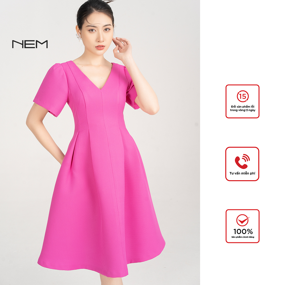 Đầm hồng thiết kế nem fashion d16782