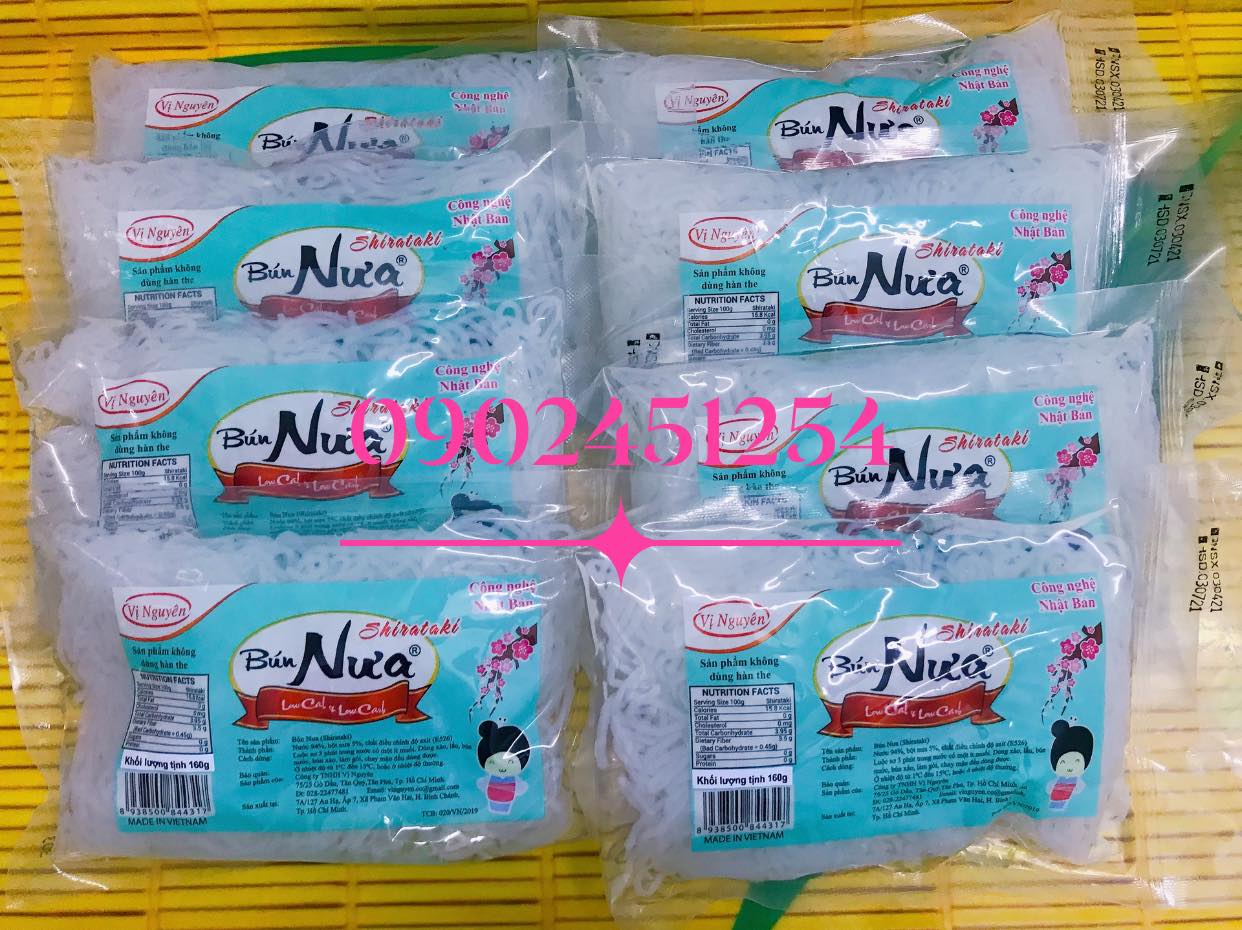 10 gói bún nưa keto das vị nguyên 160g/gói - gói nhỏ dễ sử dụng