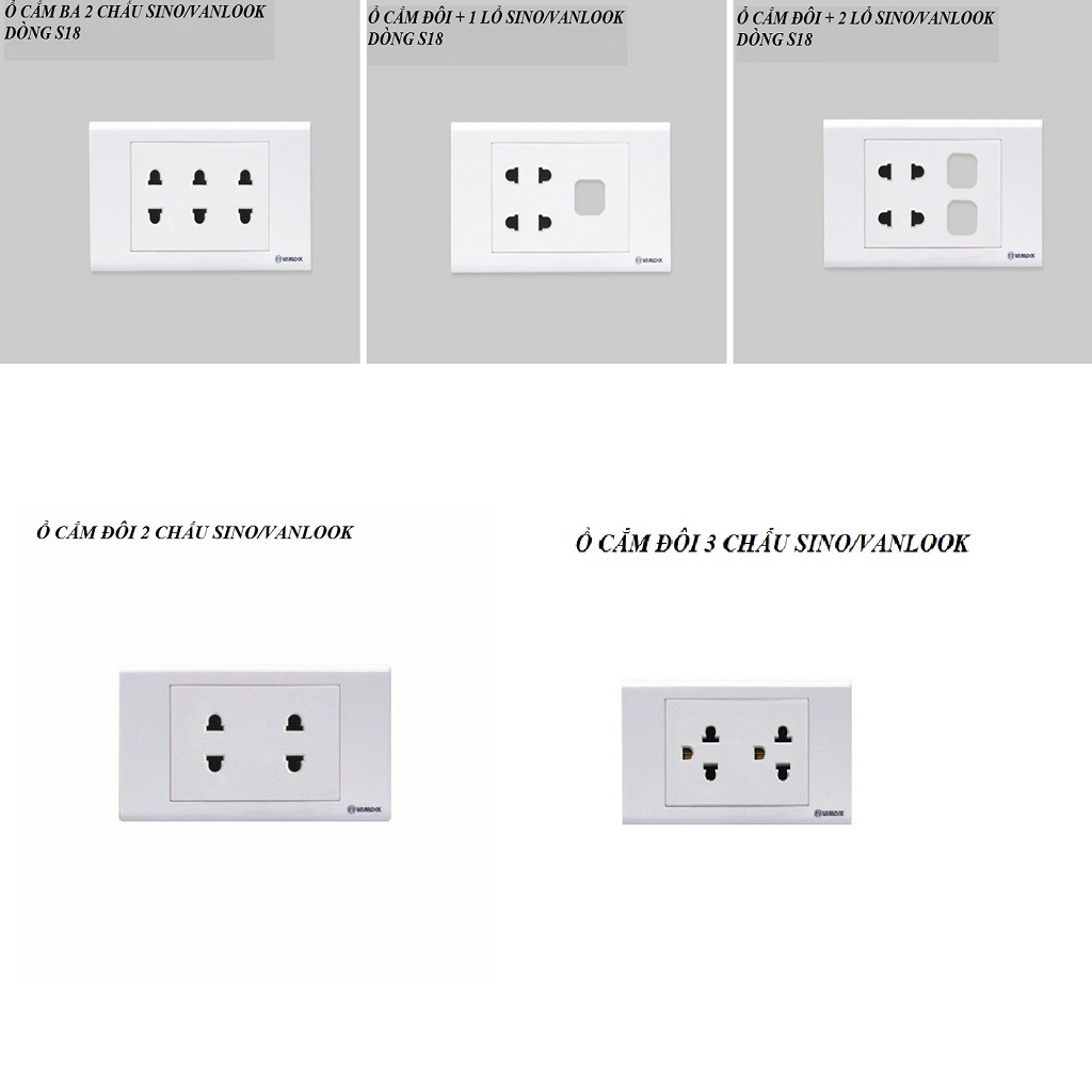 [HCM]Ổ CẮM ĐÔI SINO-Ổ CẮM BA SINO-Ổ CẮM ĐÔI 3 CHẤU-2 Ổ CẮM 2 CÔNG TẮC-1 C TẮC 2 Ổ CẮM