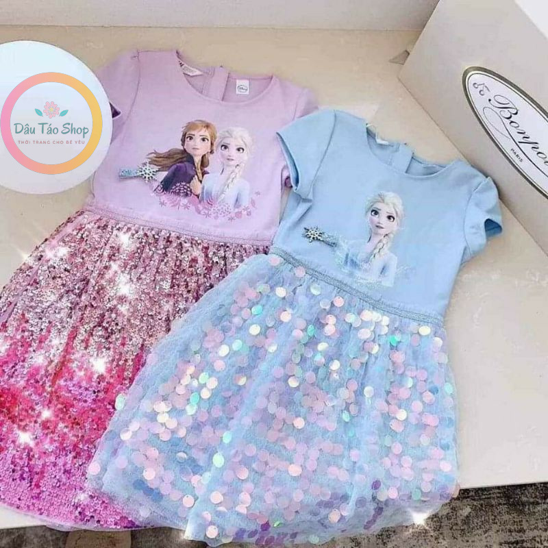[Có sẵn] [Ảnh thật] Váy công chúa Elsa đính kim sa
