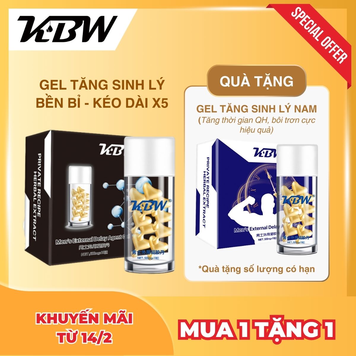 Gel Chống Xuất Tinh Sớm KBW Nhật Bản - Cao Cấp Tăng Khoái Cảm, Kéo Dài Thời Gian Đến 60 Phút, Tăng Hưng Phấn Quan Hệ