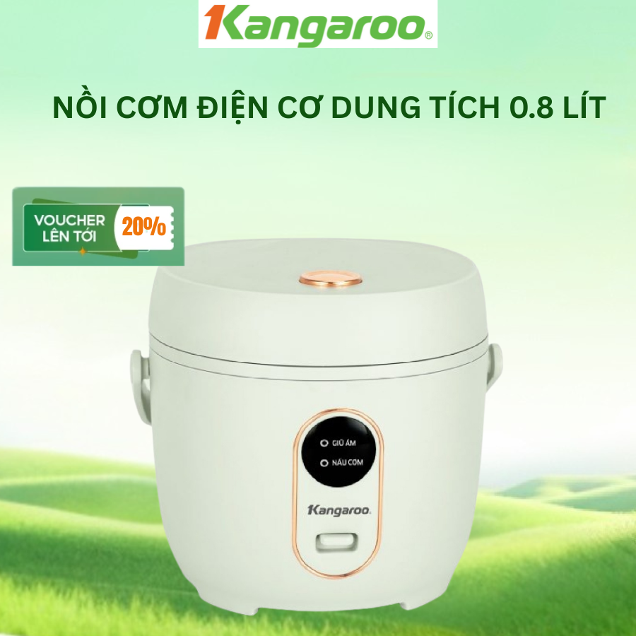 Nồi cơm điện Kangaroo 0.8 lít KGRC08M1E - Công suất 300W - BH 1 năm