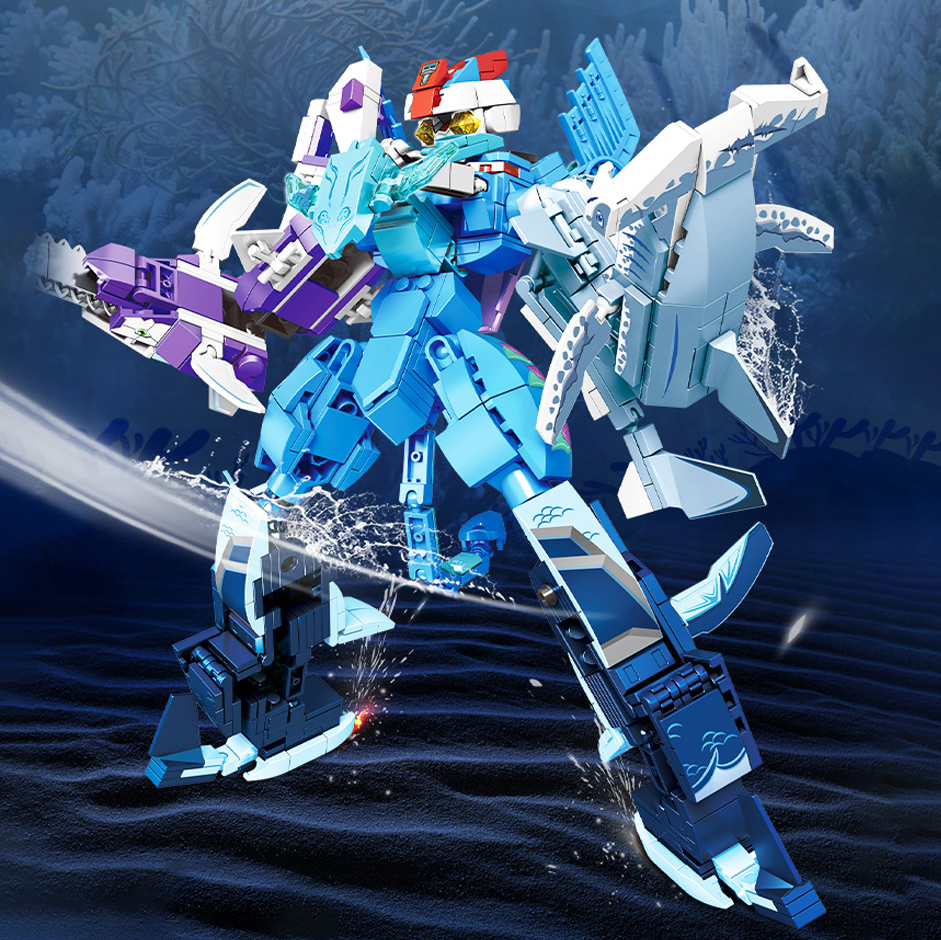Mô hình lego robot biến hình chiến đấu Therion đại dương