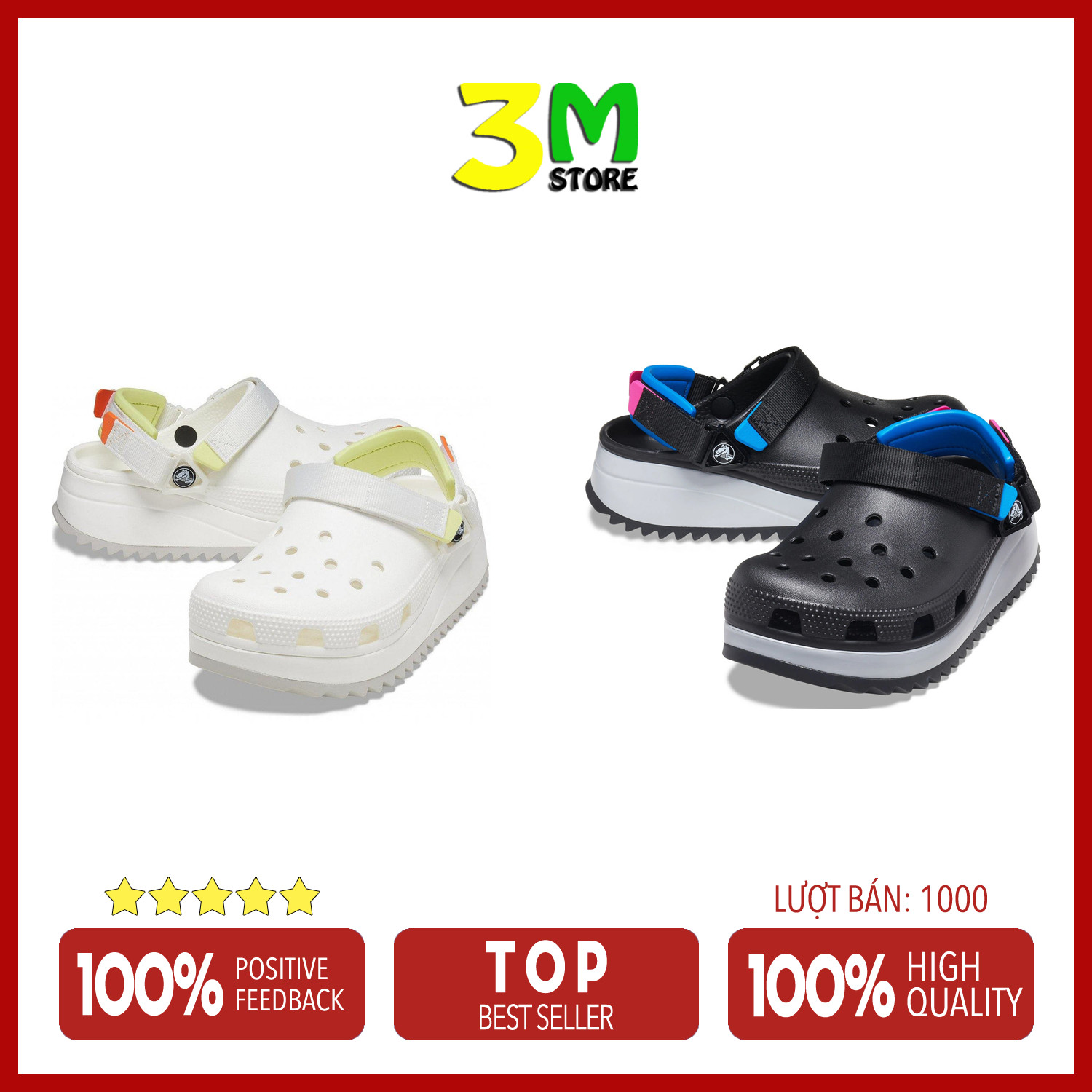 Dép Sục Cross Clog Hiker đế răng cưa Đẹp, Êm, Bền Nhẹ Cho Nam Và Nữ Nhiều Màu thời trang trẻ trung phù hợp giới trẻ tuổi teen