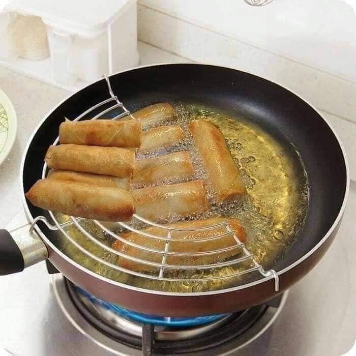 Vỉ gác chảo róc mỡ inox