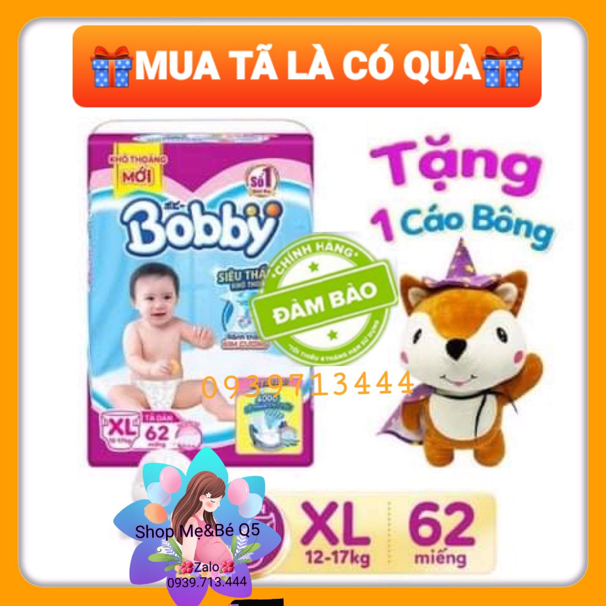 *tã dán bobby siêu thoáng size xl62 miếng
