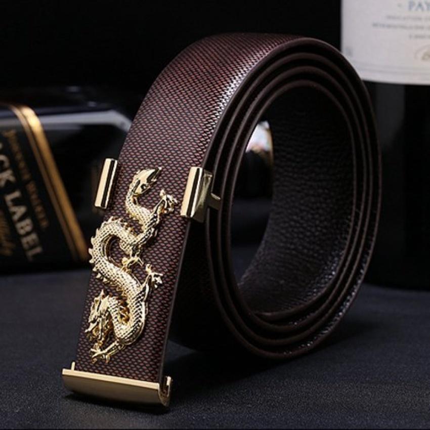 Dây nịt da, Thắt lưng hình con rồng ( Dây đen - mặt vàng ,trắng ) Sức mạnh - Quyền uy - Cát tường