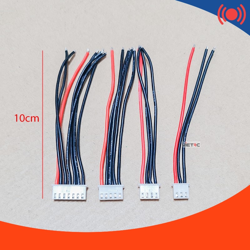 Jack sạc đầu pin 2s/3s/4s/6s dây 22awg 10cm