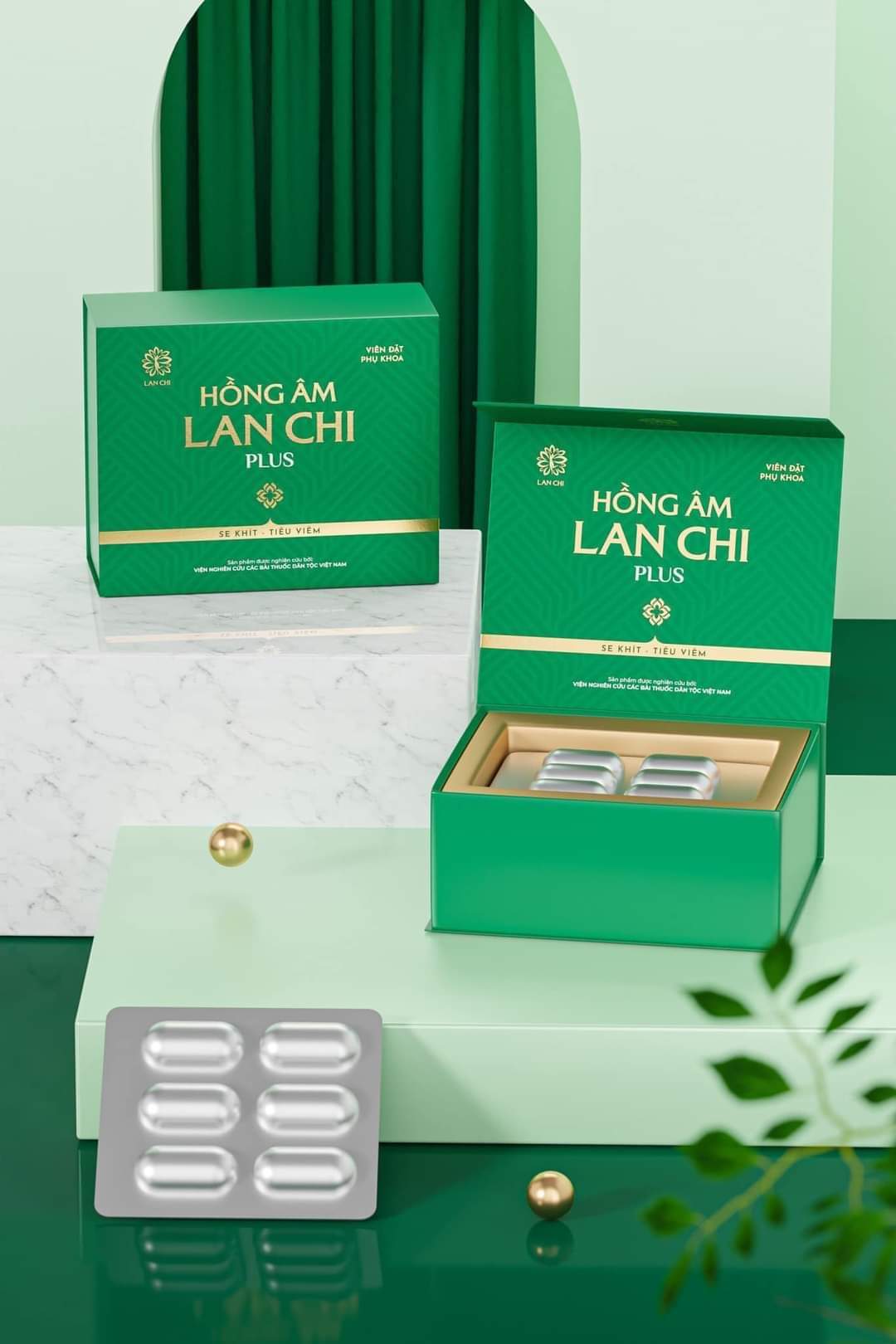  Kén đặt phụ khoa Hồng âm tiêu viêm - Hộp 12 kén 