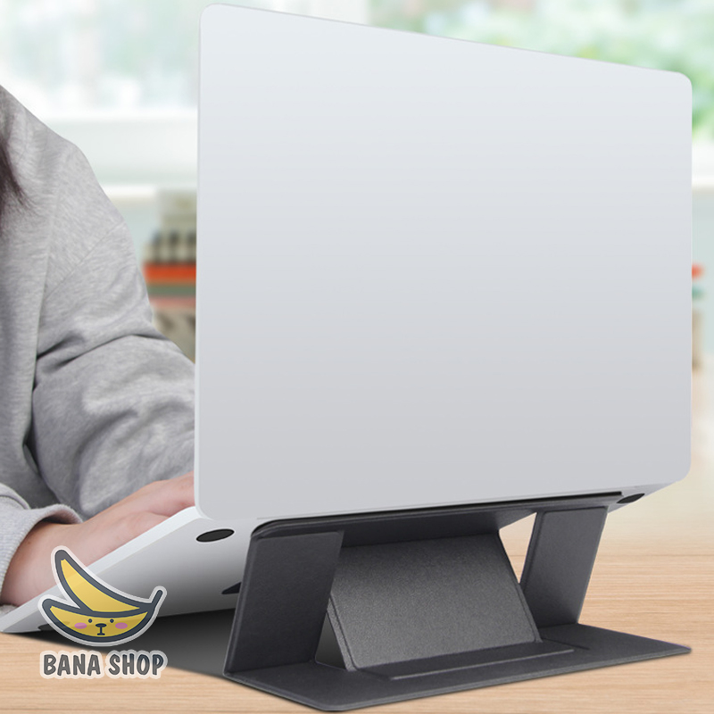 Giá kê lót đỡ tản nhiệt laptop bằng da gấp gọn tiện lợi cho máy tính laptop macbook 13 inch