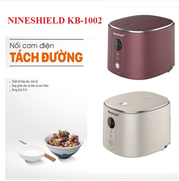 Nồi cơm điện tách đường nineshield kb-1002 2l,nồi cơm điện thông minh công suất 800w,chức năng nấu nhanh, nấu chậm,hâm nóng tiện dụng,nồi cơm điện tách đường nhật, nồi cơm diện mini,bảo hành 12 tháng
