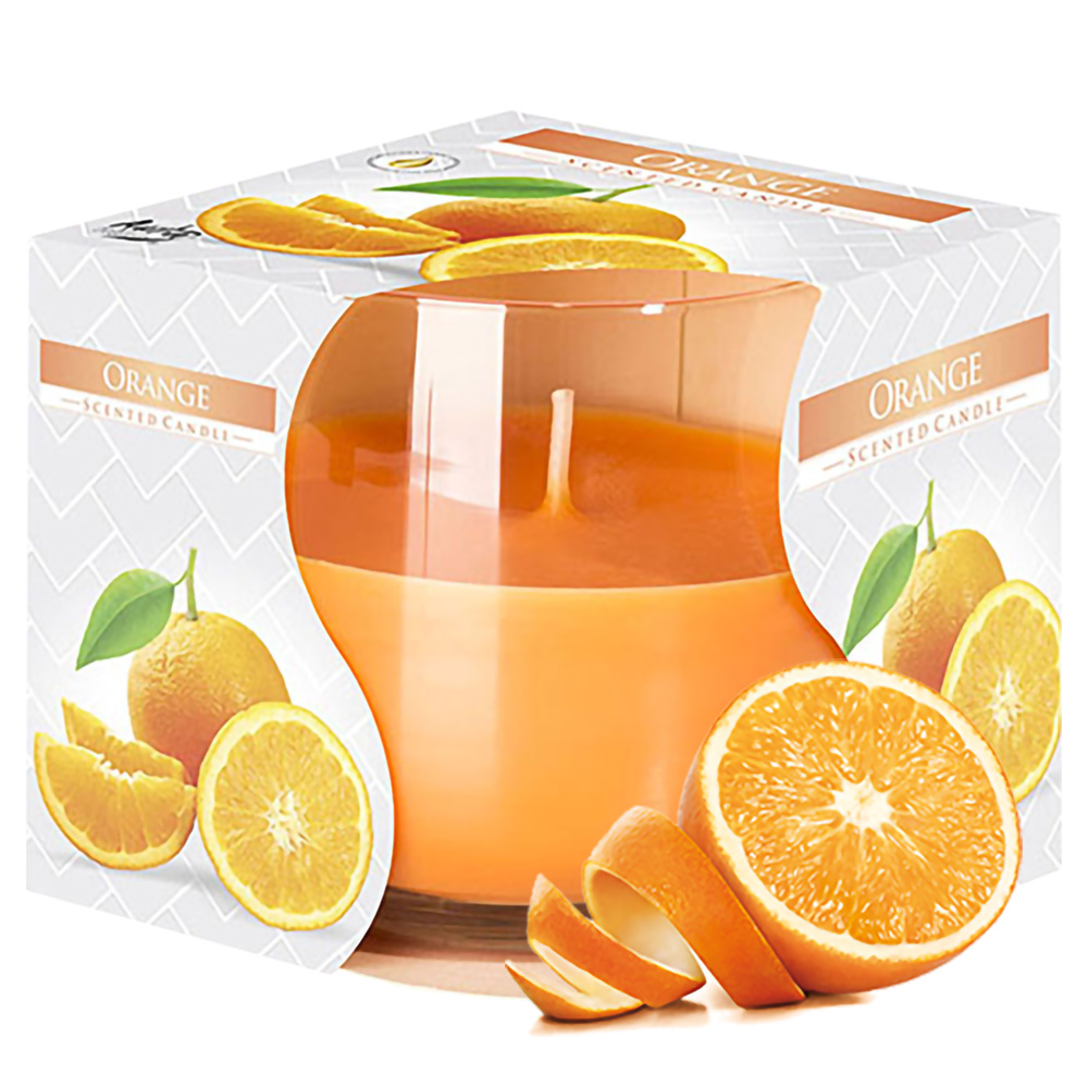 Ly nến thơm tinh dầu Bispol Orange 100g - Nến thơm phòng, trang trí, khử mùi, sáp thơm phòng, tinh dầu xông phòng thiên nhiên cao cấp nhập khẩu Châu Âu
