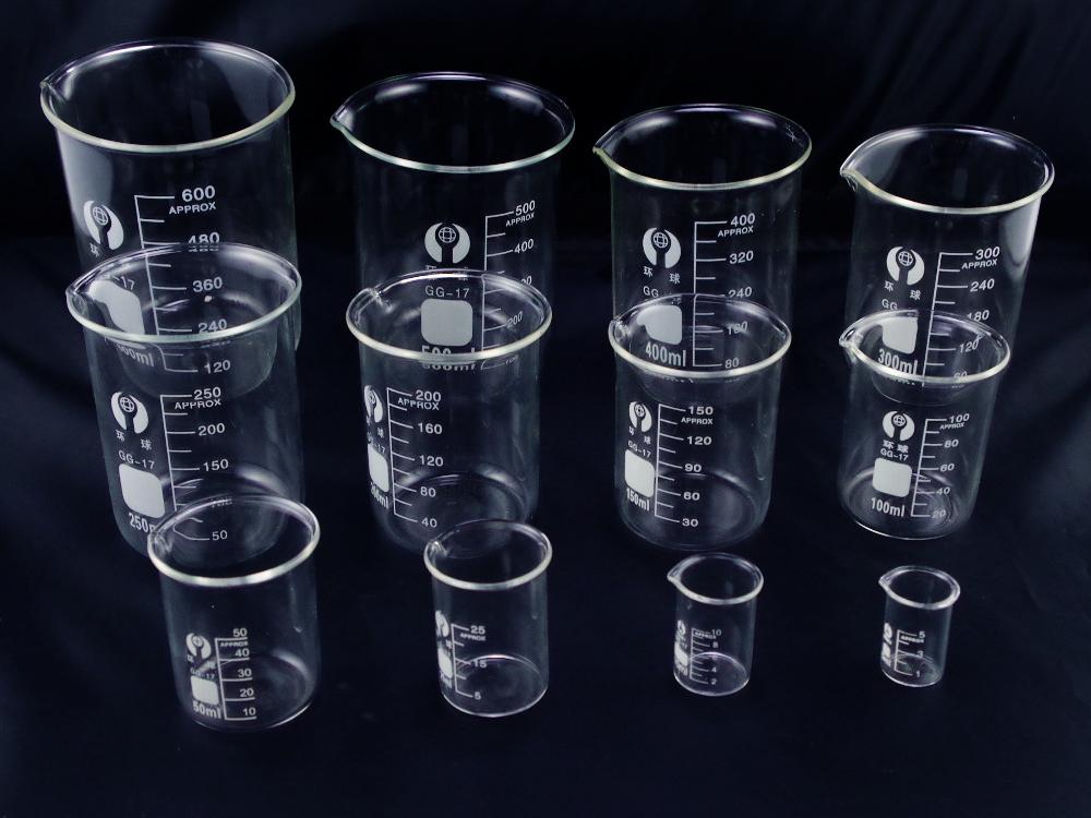 Cốc chia vạch có mỏ - Cốc đốt thấp thành - Cốc đong - Cốc chịu nhiệt (Thủy tinh borosilicat)