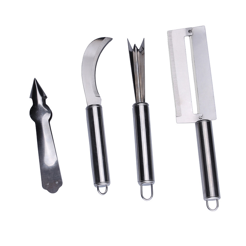 Dao gọt thơm, gọt dứa, nhíp lấy mắc thơm bằng Inox, dao gọt mía, gọt vỏ trái cây