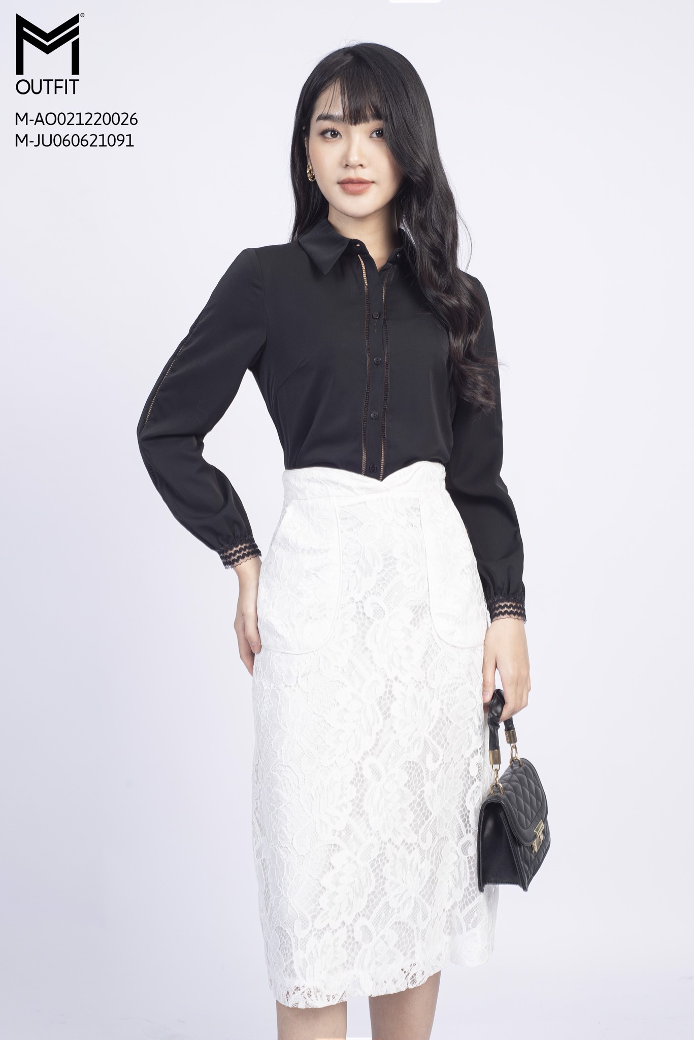 Chân váy ren, dáng chữ A thời trang MMoutfit