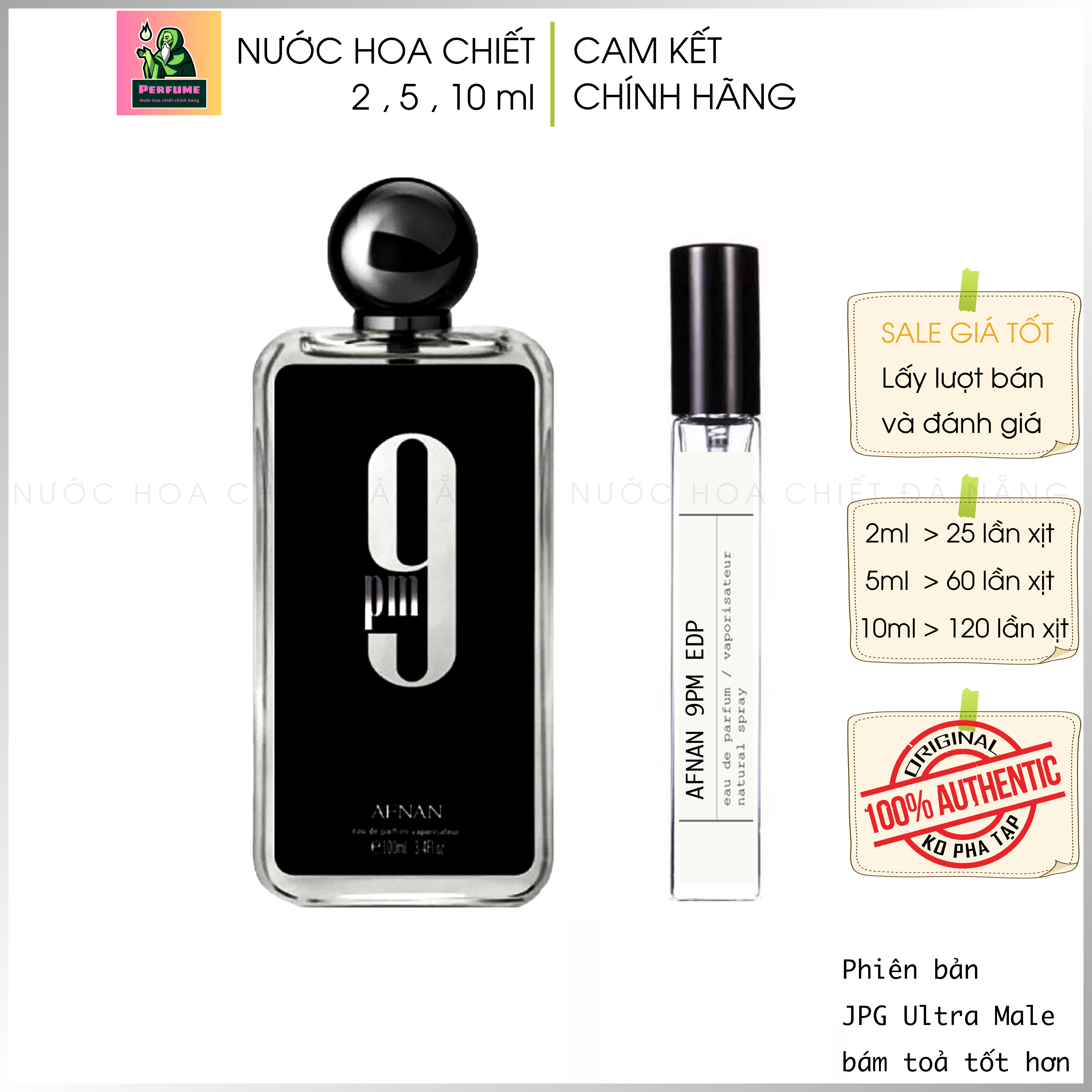 Nước hoa afnan 9pm chiết 2ml 5ml 10ml - cam kết chính hãng