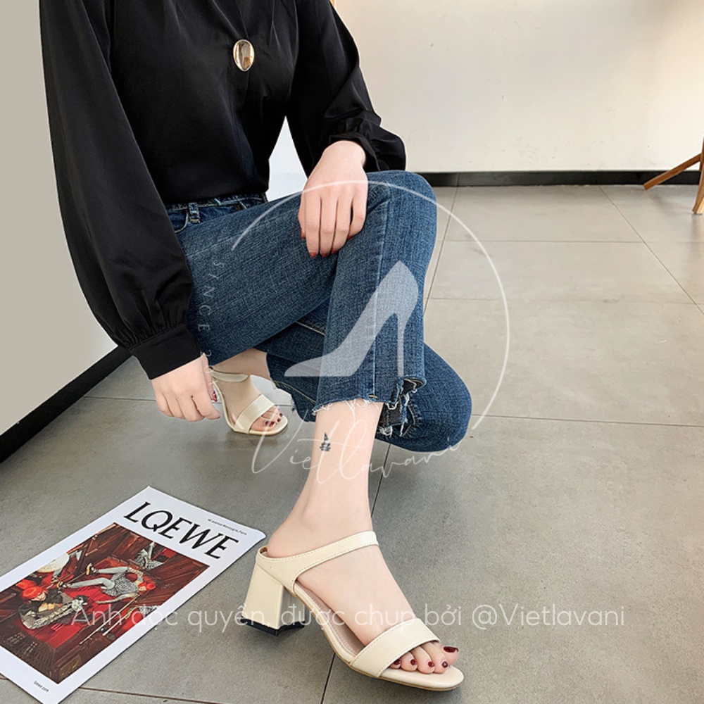 Giày sandal nữ mã TDS41 phong cách đơn giản dễ phối đồ gót cao 5CM