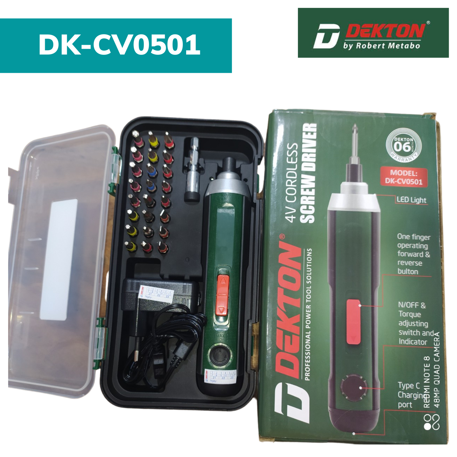 Máy vặn vít dùng pin 4v mini dekton dk-cv0501