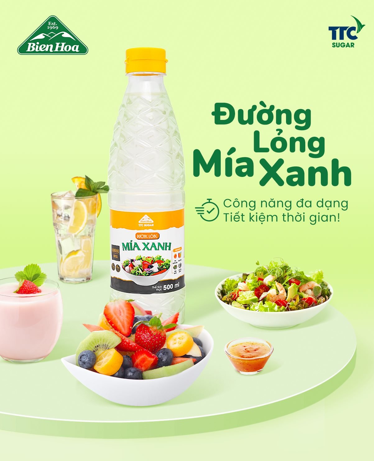 Đường lỏng mía xanh biên hòa 500ml