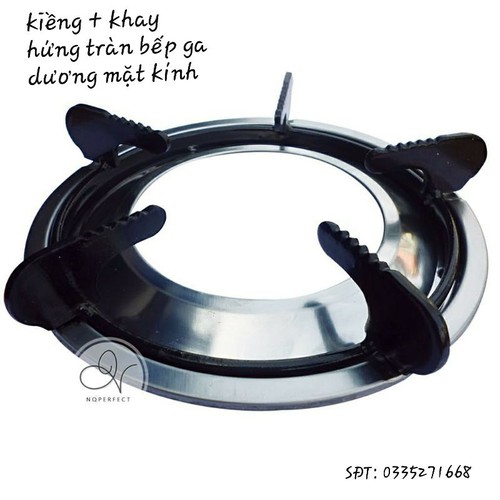 2 kiềng +2 khay hứng tràn bếp ga dương mặt kính phổ thông