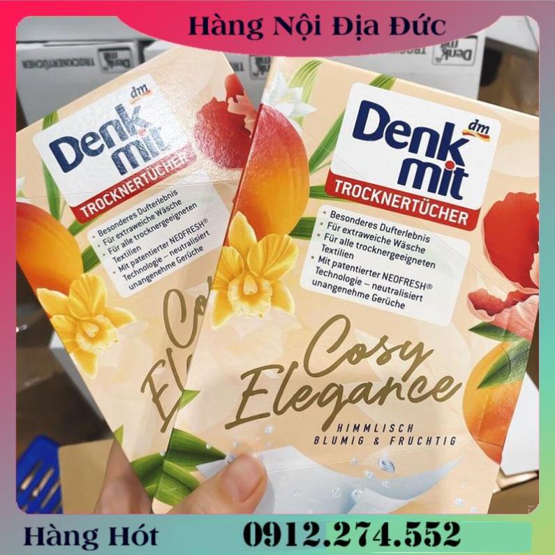 Giấy thơm quần áo denkmit, lenor dùng cho máy sấy, thơm ngát hương hoa - nội địa đức