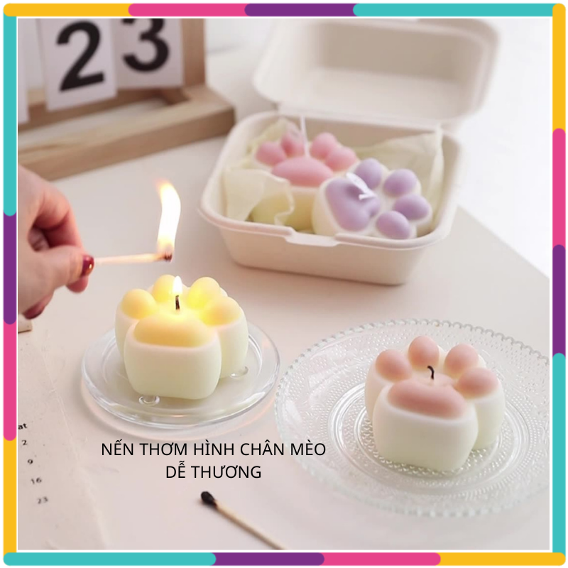 Nến Thơm Thư Giãn Không Khói Hình Bàn Chân Chó - Mèo Trang Trí Phòng, Chụp Ảnh Trang Sức, Mỹ Phẩm, Trang Trí Nhà Cửa Hương Thơm Tự Nhiên