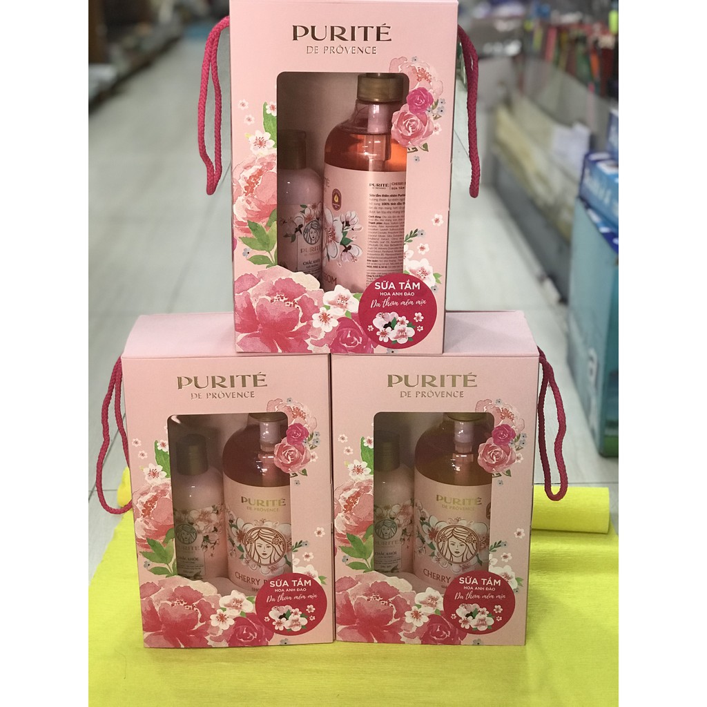 Sữa tắm sáng mịn hoa anh đào purite 850ml