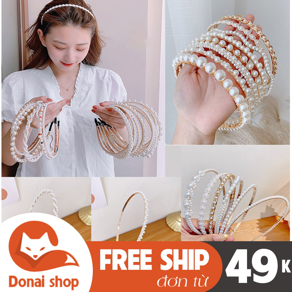 Cài tóc nữ đính đá ngọc trai phong cách tiểu thư Hàn Quốc đơn giản xinh xắn dễ thương cute bản to CT03 - Phụ kiện tóc nữ