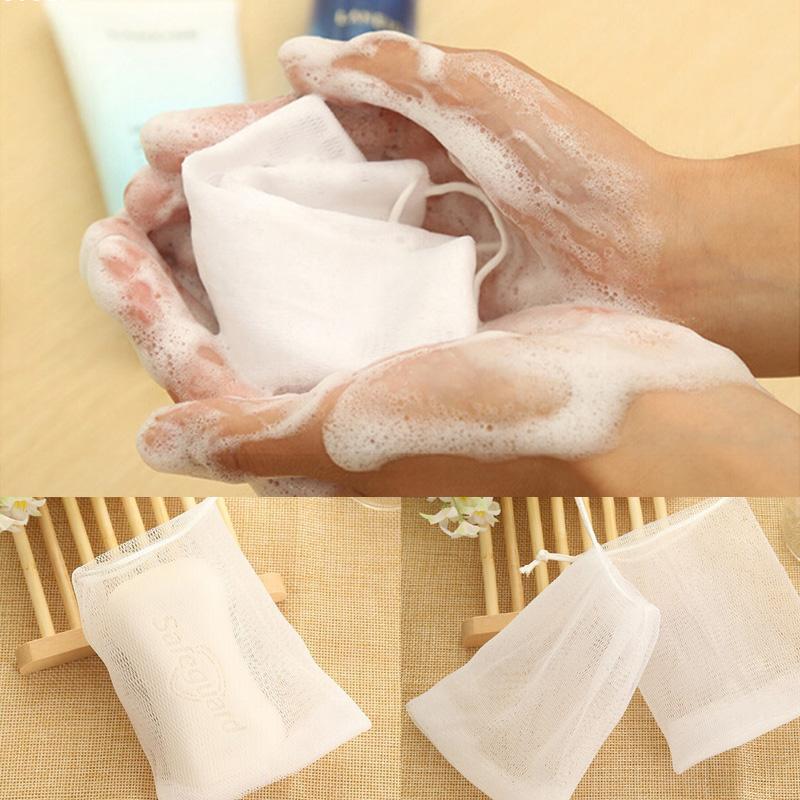 Combo 3 túi lưới đựng xà phòng, túi lưới dây rút tạo bọt xà phòng tắm