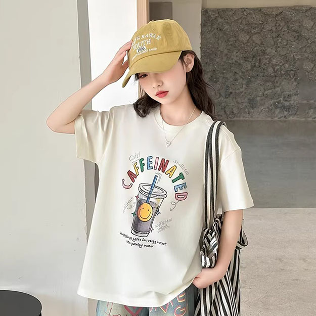 Áo thun bé gái ngắn tay dáng rộng size 18-50kg chất liệu cotton , áo thun bé gái mùa hè phong cách hàn quốc mẫu, áo thun nữ - 9