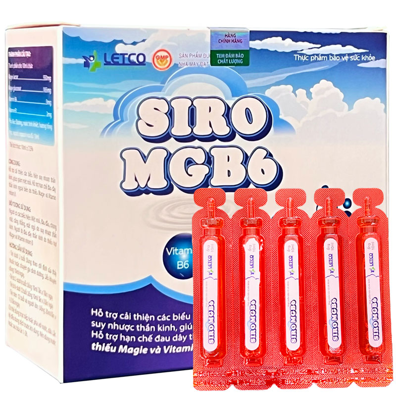 Siro MGB6, hỗ trợ hạn chế đau dây thần kinh ngoại biên  Hộp 20 ống x 10ml