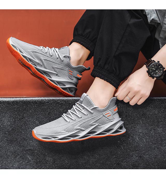 Giày sneaker nam thể thao đế xoắn màu ghi DF3 bền đẹp