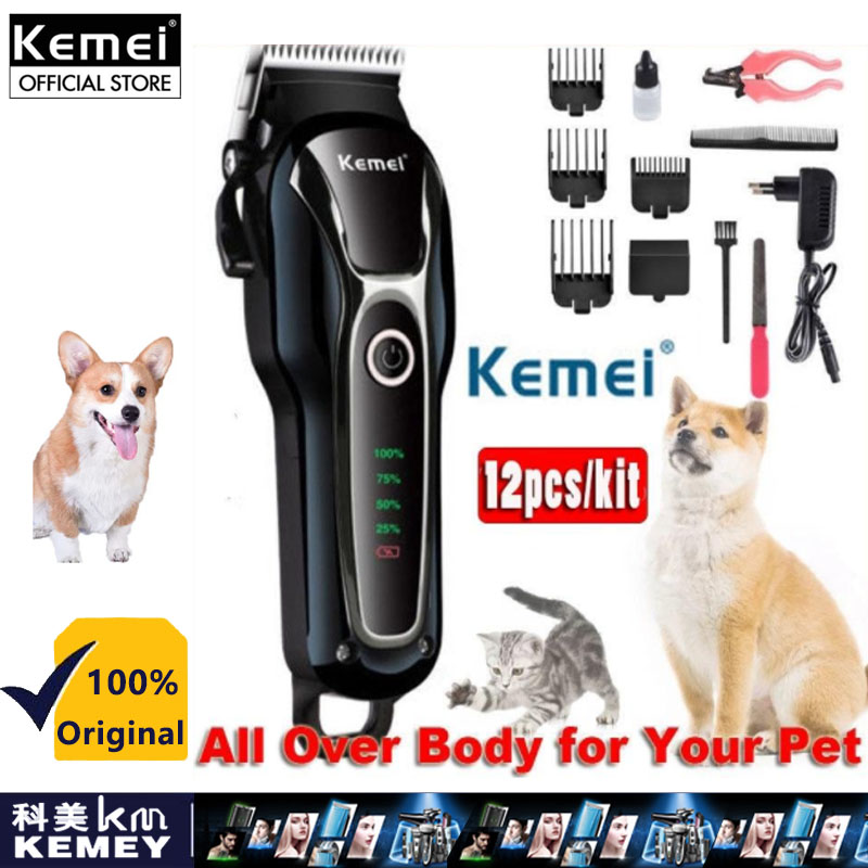 KEMEI Professional Dog Grooming Kit Pet Cat Horse Fur Hair Cordless Clipper Trimmer Shaver,No Pain&Low Noise Free Shipping