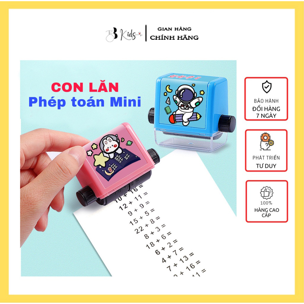 Con lăn phép tính cho bé học toán, con lăn tạo phép tính cộng trừ nhân chia, máy in phép tính ngẫu nhiên giúp bé phát triển tư duy toán học, lăn số tính cho bé, con lăn phép tính nhân chia, con dấu tạo phép tính
