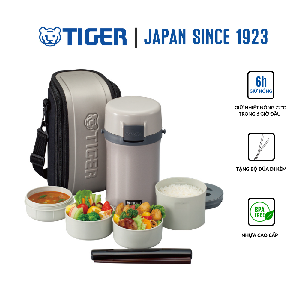 Hộp đựng cơm giữ nhiệt tiger 4 ngăn lwu-f200