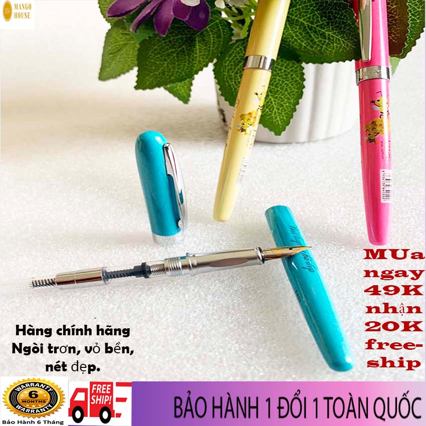 Viết máy luyện chữ đẹp Eras 20- Ngòi trơn tạo nét thanh đậm nhẹ, chắc chắn, màu sắc tươi sáng, chống cặn mực- Mango house shop- Bút máy, viết máy, viết trẻ em, bút máy học sinh, bút cho bé, bút máy cute, bút bơm mực