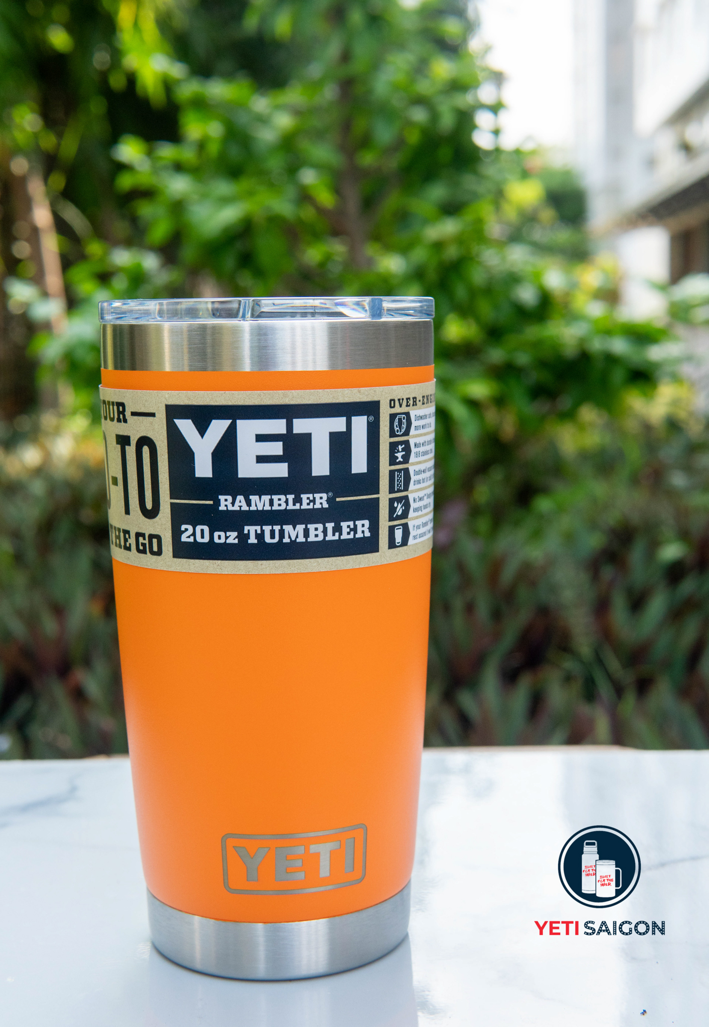 Ly giữ nhiệt yeti rambler 20oz tumbler nắp magslider - chính hãng yeti usa - tặng kèm ống hút