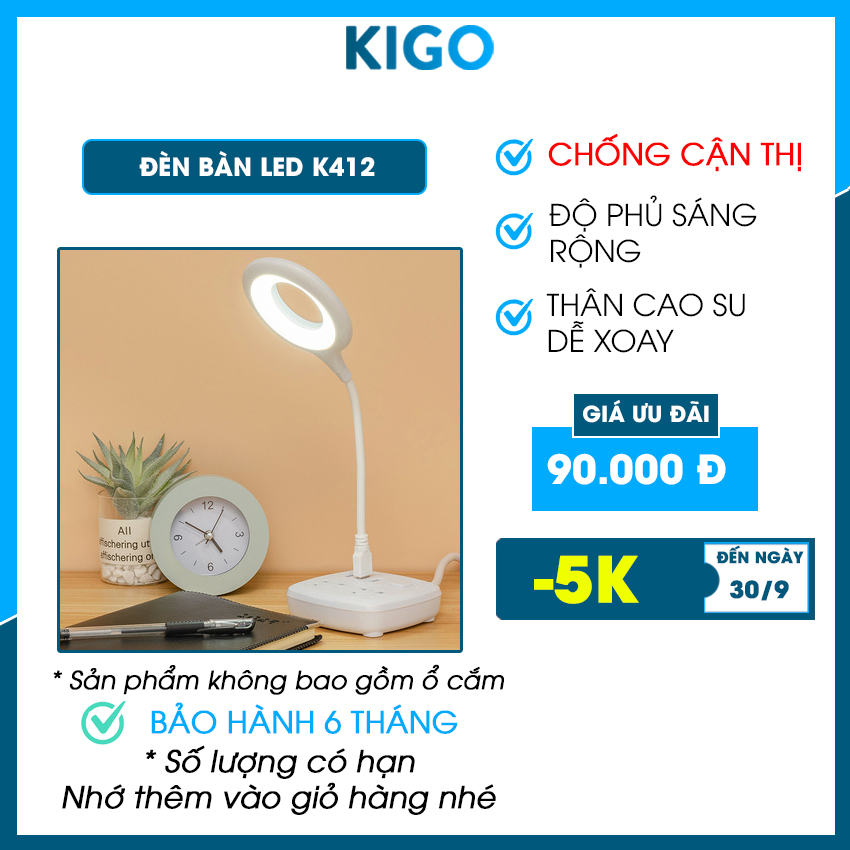 Đèn led siêu sáng Kigo học để bàn chống cận thị, đèn led live stream trang trí phòng học, phòng ngủ K412