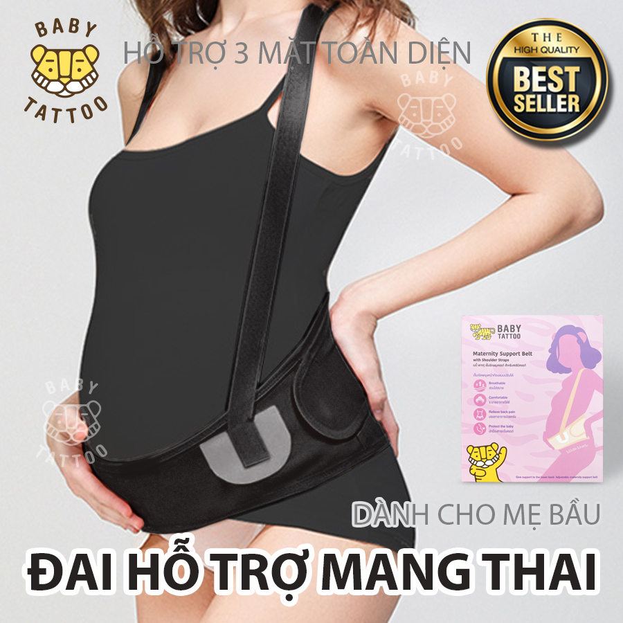 [HCM]Đai đeo vai đa năng cho mẹ bầu BABY TATTOO chất liệu cotton hỗ trợ cho phụ nữ mang thai Có Thể Điều Chỉnh Đai Hỗ Trợ Nẹp Vai nâng đỡ bụng
