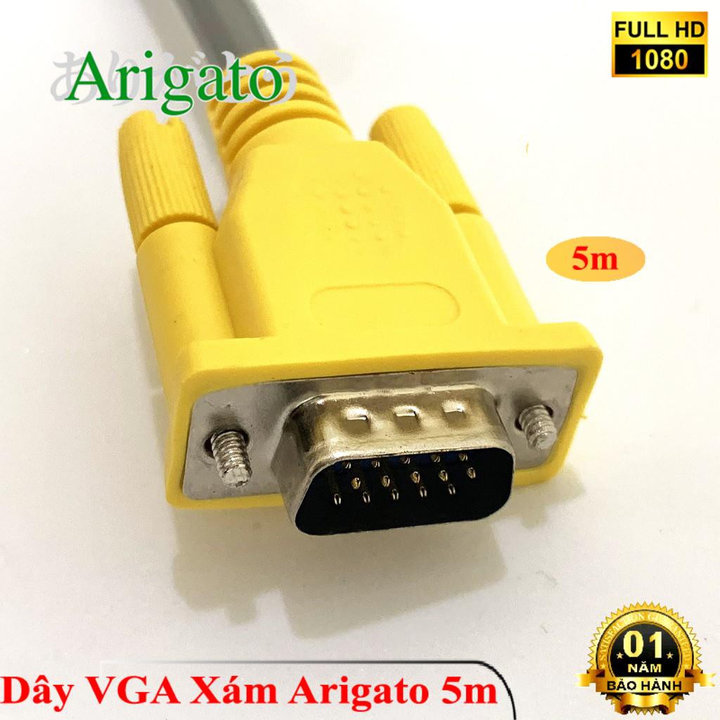Dây Vga, Dây cáp tín hiệu vga 3+6 Arigato dài 5m, truyền tín hiệu tốc độ cao, chống nhiễu, hình ảnh sắc nét